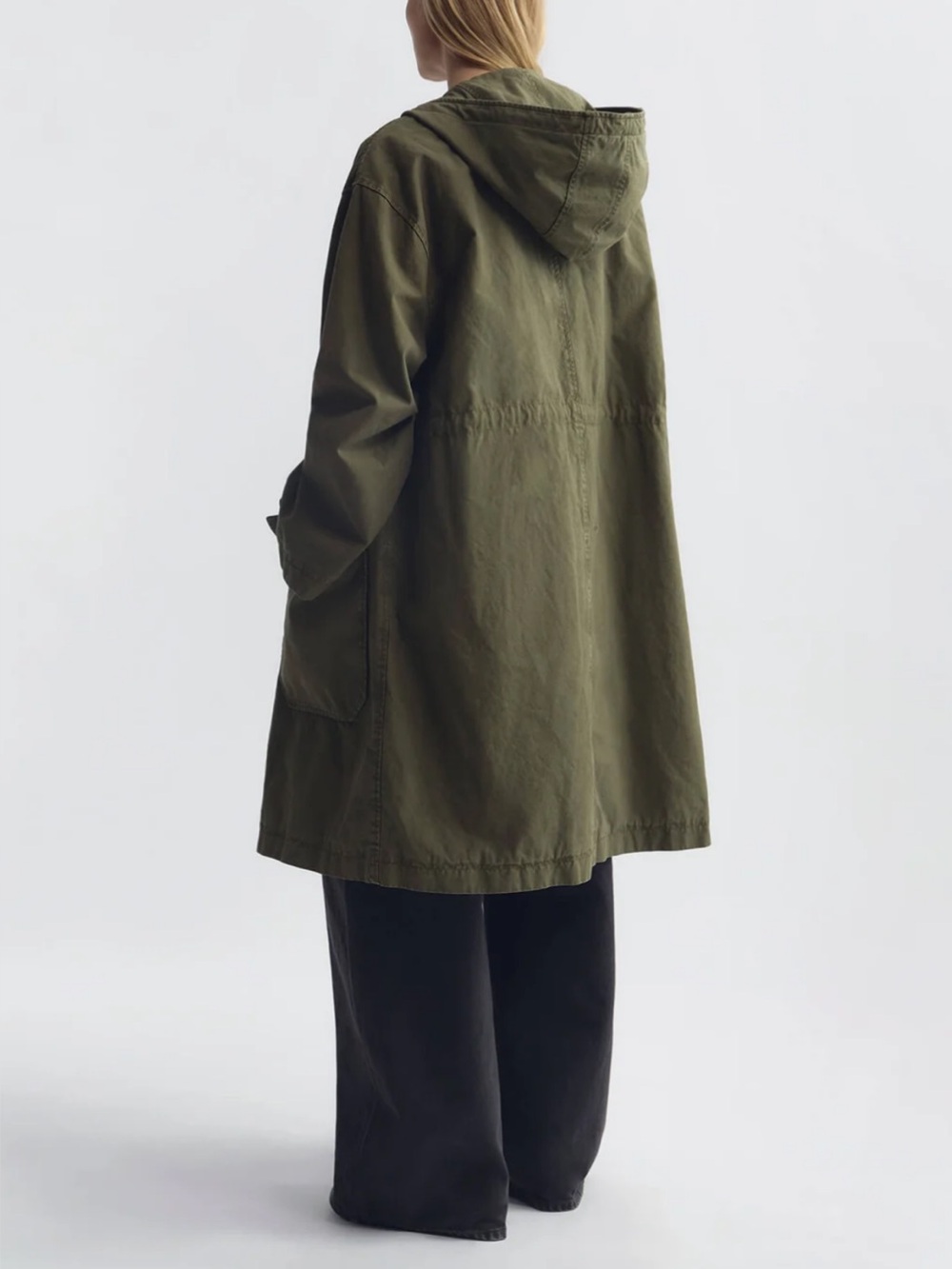 Nili Lotan Olive Green Hooded Utility Coat - Picture 6 of 8